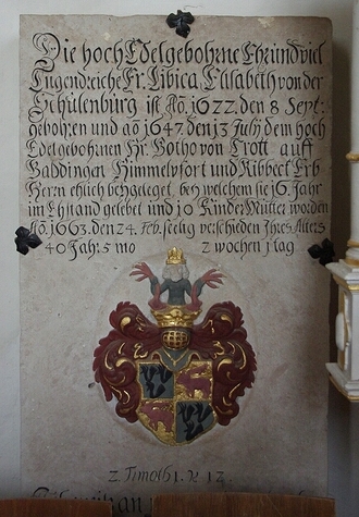 Grabstein Libicas von der Schulenburg in der Klosterkirche Himmelpfort